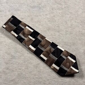 DONBERRY & KEATS Mens Geometric Pattern Silk Tie Made in USA Imported Fabric